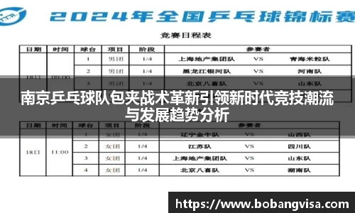 南京乒乓球队包夹战术革新引领新时代竞技潮流与发展趋势分析